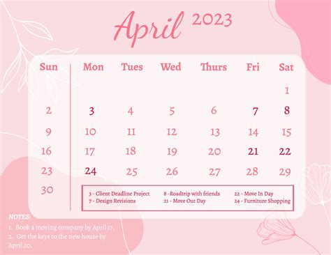 Apple Pages Calendar Template 2023 Recette 2023