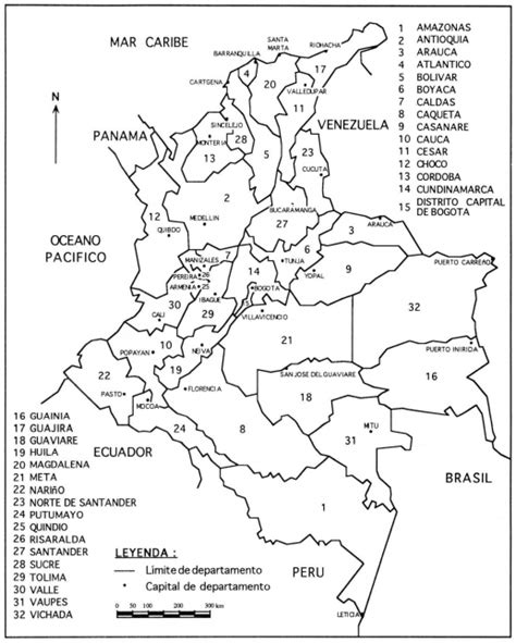 Mapa Político Administrativo De Colombia