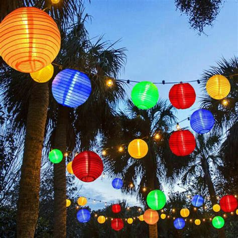 Chinese Paper Lantern Solar Power Fairy String Lights Waterproof