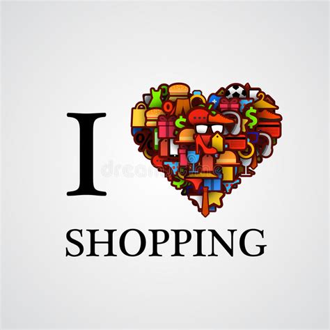 I Love Shopping Font Type Heart Sign Stock Illustrations 8 I Love