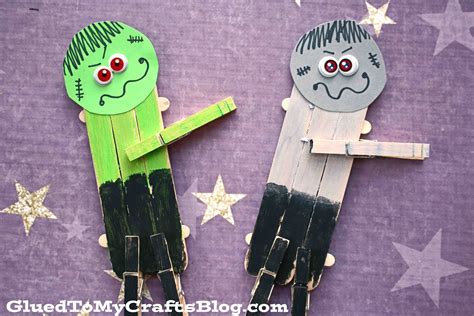 Popsicle Stick Zombie Craft Idea