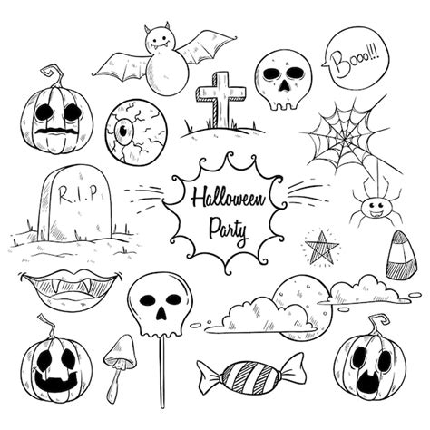 Premium Vector Hand Drawn Halloween Elements Or Illustration