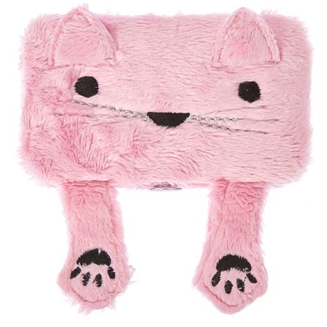 Pink Plush Hiding Cat Manicure Kit Claires Us