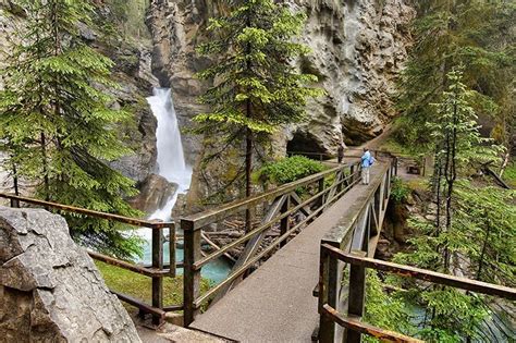 Upper Falls In Johnston Canyon Between Banff And Lake Louise Alberta