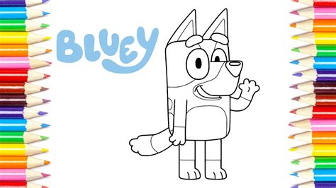 How To Draw Bluey And Color With Markers Youtube