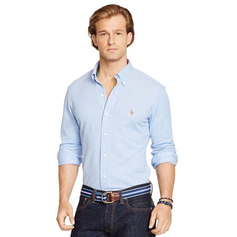 Lyst Polo Ralph Lauren Knit Oxford Shirt In Blue For Men