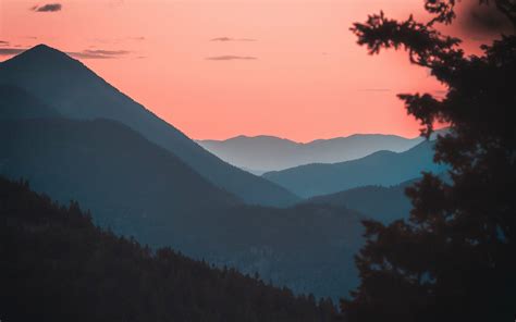 Download 3840x2400 Wallpaper Mountains Horizon Forest Sunset Dusk