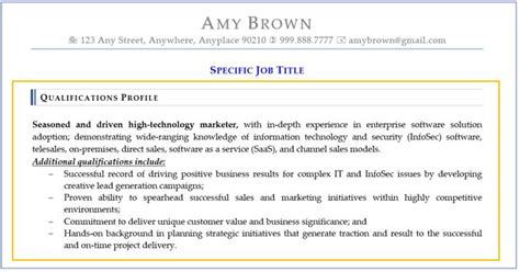 Resume Sections Best Ways To Optimize Qualifications And Skills