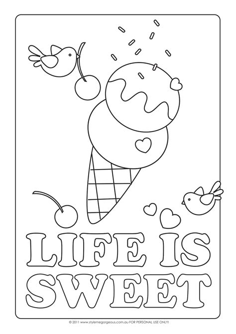 Download or print for free immediately from the site. Coloring Pages for Kids: Ice Cream Coloring Pages