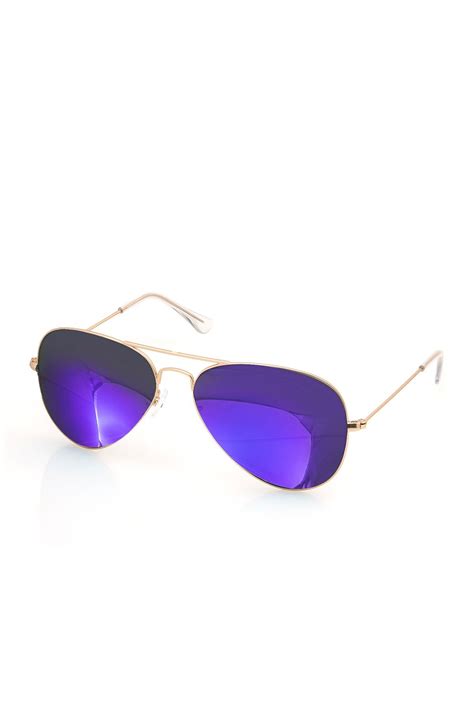 Aqs Sunglasses Unisex James Purple Mirrored Aviator Sunglasses Nordstrom Rack Purple