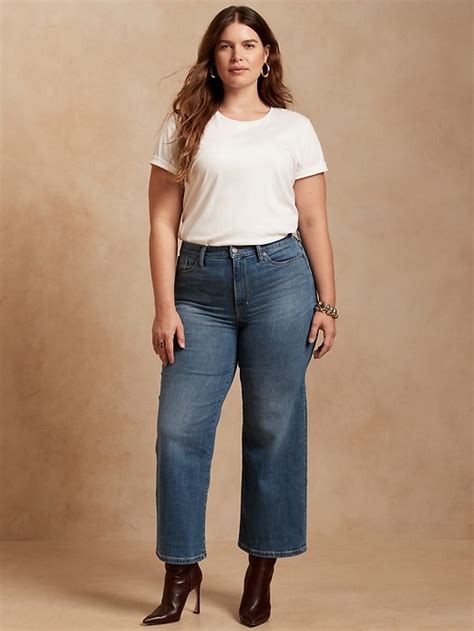 High Rise Slim Wide Leg Cropped Jean Banana Republic