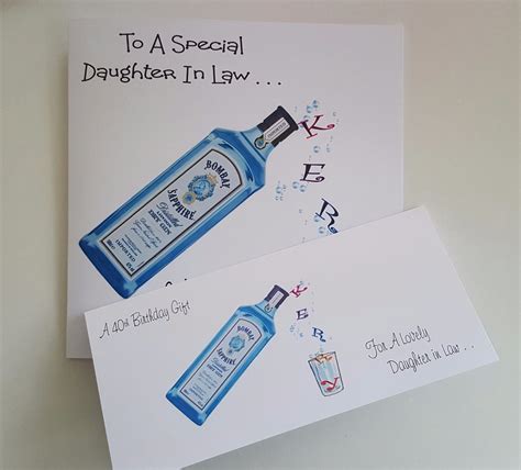 Personalised 40th Birthday Card Son In Law Bottle Gin Any Relation Any