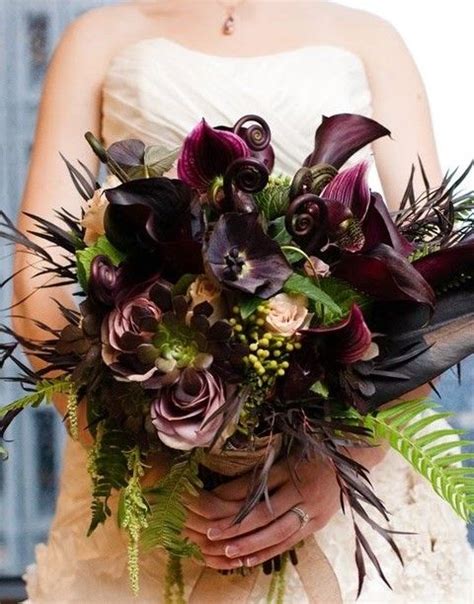 60 Halloween Wedding Bouquets To Get Inspired Purple