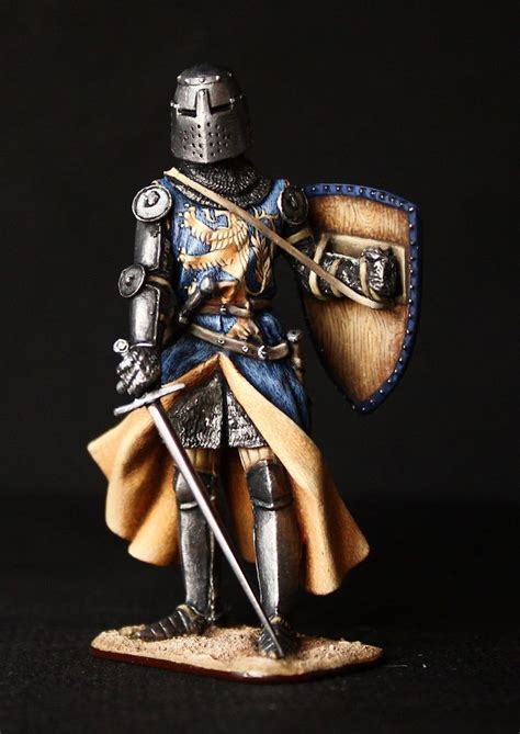 Medieval English Knight Tin Toy Soldier 54 Mm Figurine Metal