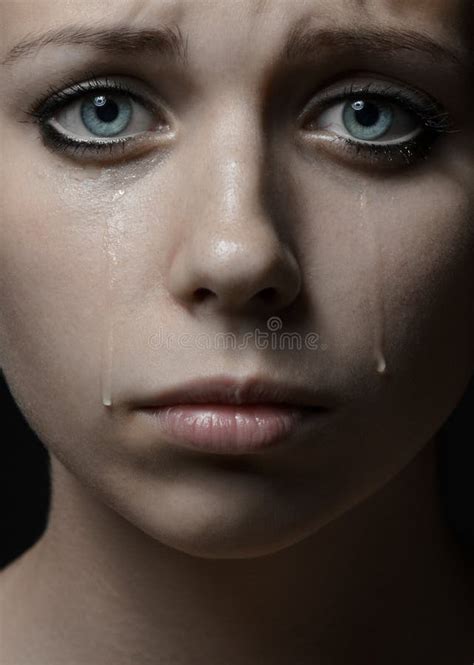 Beautiful Young Girl With Tears In Her Eyes Stock Image Image 53158883
