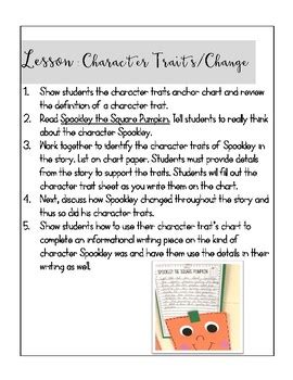 Spookley Character Traits Craftivity By Michelle Oakes Tpt
