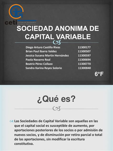 Sociedad Anonima De Capital Variable Pdf Empresas Business