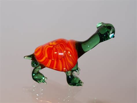 Glass Turtle Glass Turtles Glass Figurine Turtle Blown Glass Etsy