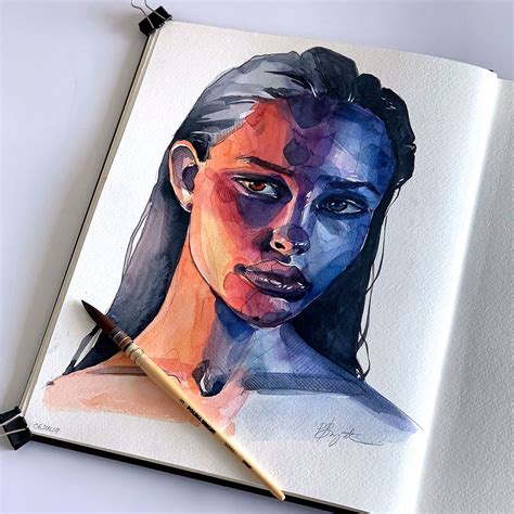 Watercolour Portrait By Polina Bright In 2020 With Images