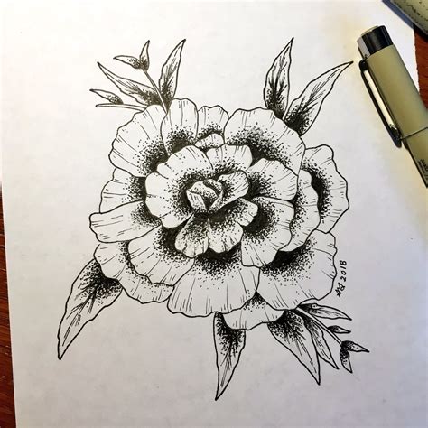 25 Carnation Drawing Tattoo Midoriadvik