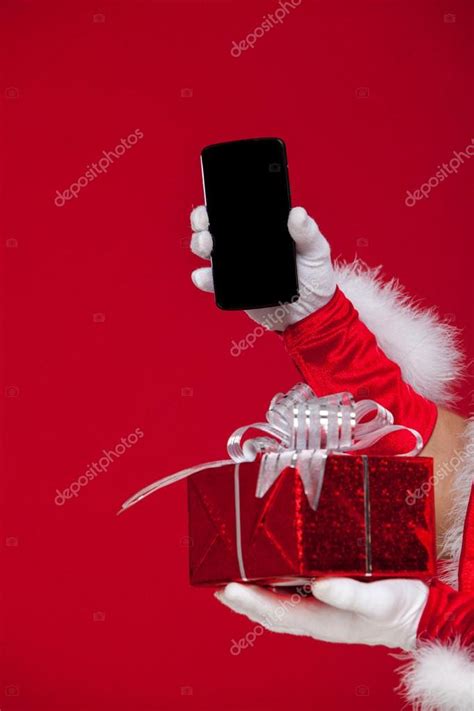 Sexy Santa Claus Mostra Poradok Surpresa Telefone Fotos Imagens De © Satyrenko 86996772
