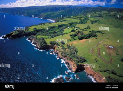 Hawaii Big Island North Kohala Aerial View Of Rugged Kohala Coast