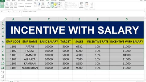 Incentive Calculate With Salary On Ms Excel Youtube
