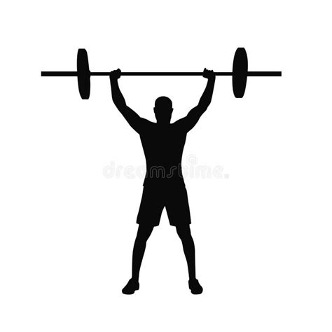 Weight Lifting Man Lifting Barbells Stock Vector Illustration Of