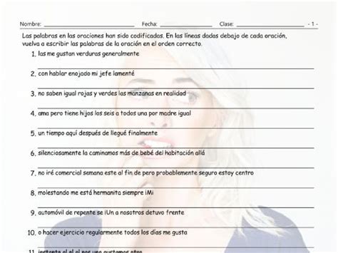 Adverbs Spanish Scrambled Sentences Worksheet Teaching Resources