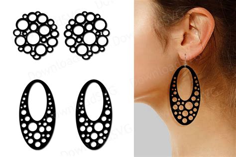 SVG and PNG cutting files, Earrings template, Clipart, Vecto