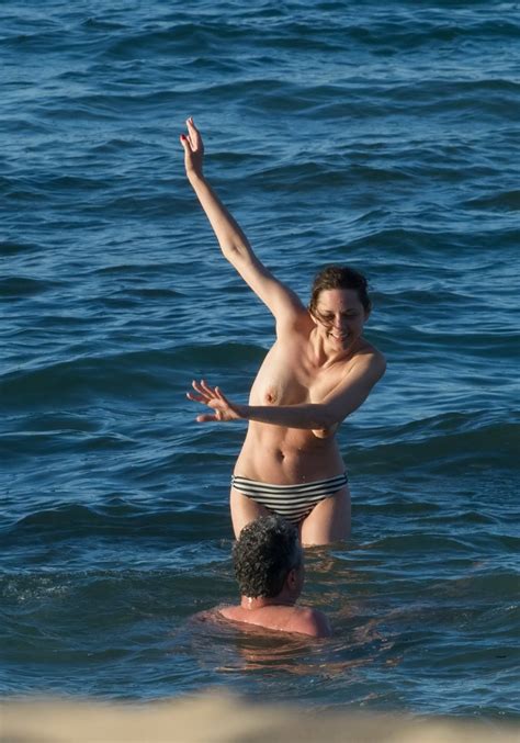 Marion Cotillard Swimming Topless At The Beach Porn Pictures Xxx