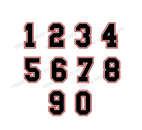 Jersey Numbers Svg Download File Sports Dxf Eps Png Etsy