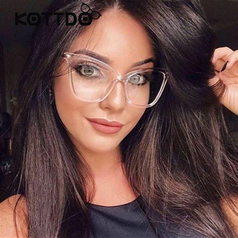 2017 Sexy Black Cat Eye Clear Lens Female Glasses Fashion New Brand