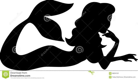 Silhouette Mermaid Stock Vector Illustration Of Clipart 98291531