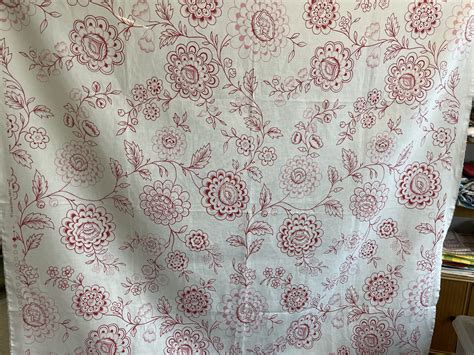 Laura Ashley Linen Fabric Red Flower 147x130cm Muija