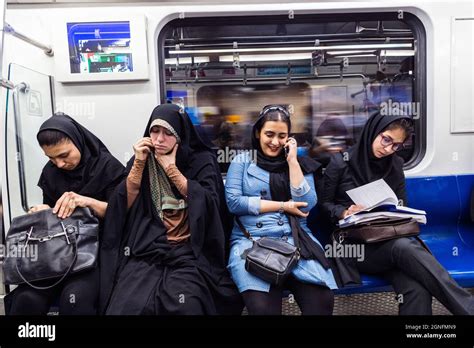 IRAN TEHRAN SUBWAY A CAR IS RESERVED FOR THE WOMEN Stock Photo Alamy