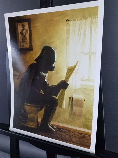 Darth Vader Star Wars Bathroom Art Print Taking A Etsy