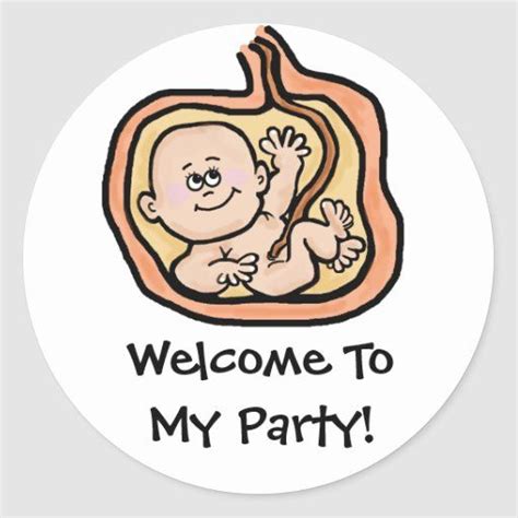 Baby In Womb Baby Shower Stickers Zazzle Baby In Womb Baby Shower