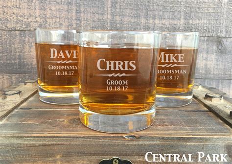 Groom T Personalized Rocks Glasses Whiskey Glass Set Etsy