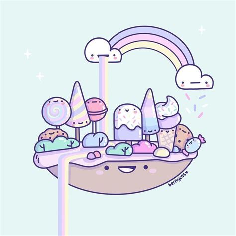 Kawaii Pastel Candy Land Doodle I Love How Cute The Rainbow Is And