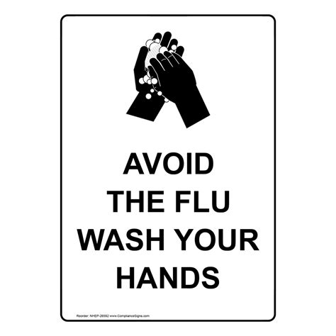 Portrait Avoid The Flu Wash Your Hands Sign With Symbol Nhep 26592