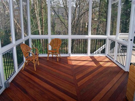 They are short and compact, and they come in a variety of styles and patterns. Porch Covering Screened Porch Flooring Screened Back Porch ...
