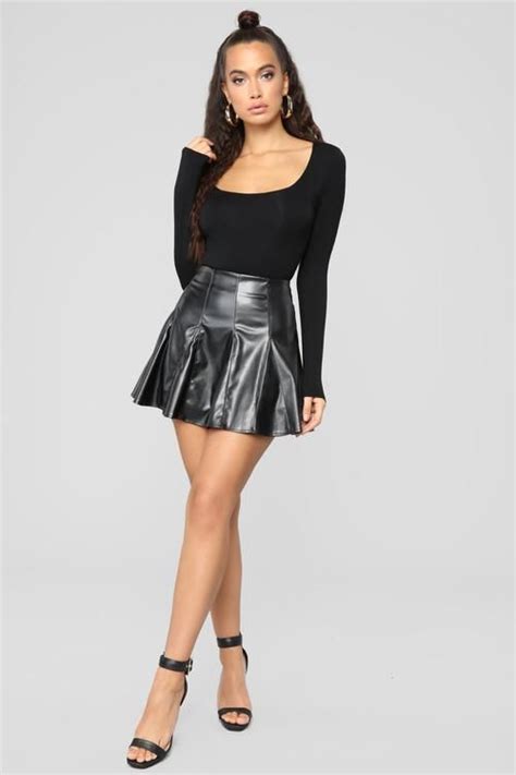 Baby Girl Vegan Leather Skirt Black Short Leather Skirts Vegan