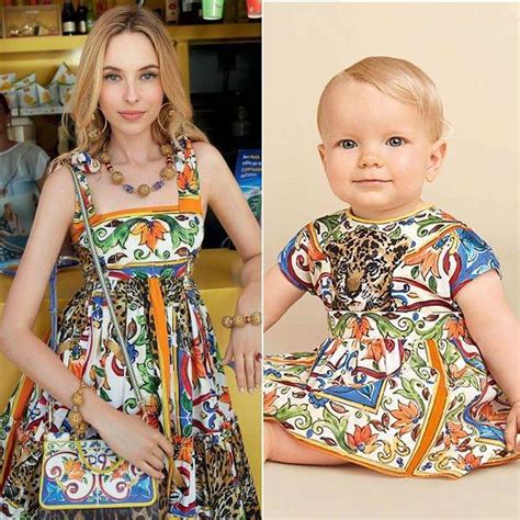 Dolce And Gabbana Baby Girl Mini Colorful Mondello Majolica Tiger Dress