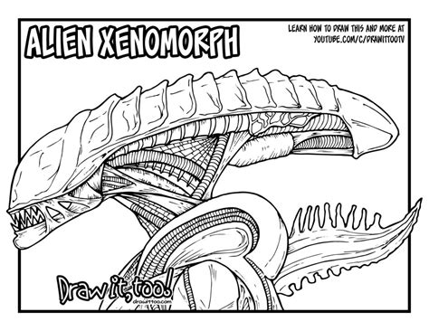 How To Draw A Xenomorph Step By Step