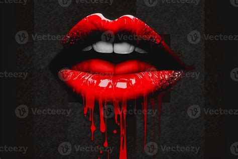 Dripping Gloss Red Lip Red Paint Dripping Down Lips Gorgeous Red Lips Dripping With Lipstick