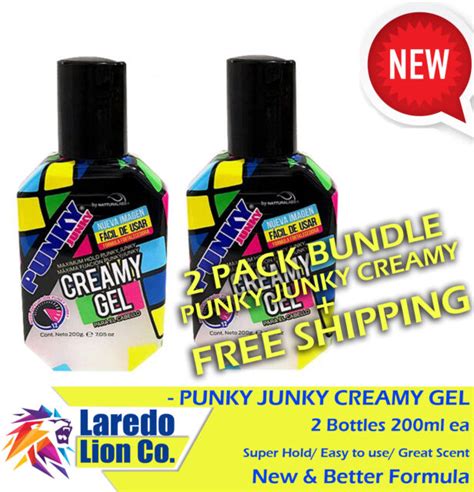 2 Punky Junky Creamy Hair Styling Gel Super Mega Premium Hold And Shine 705 Oz Ebay