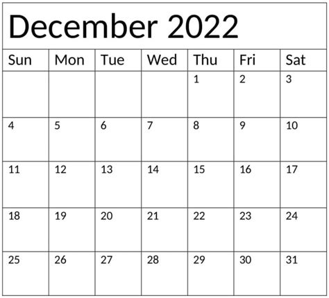Printable December 2022 Calendar Word Excel And Pdf