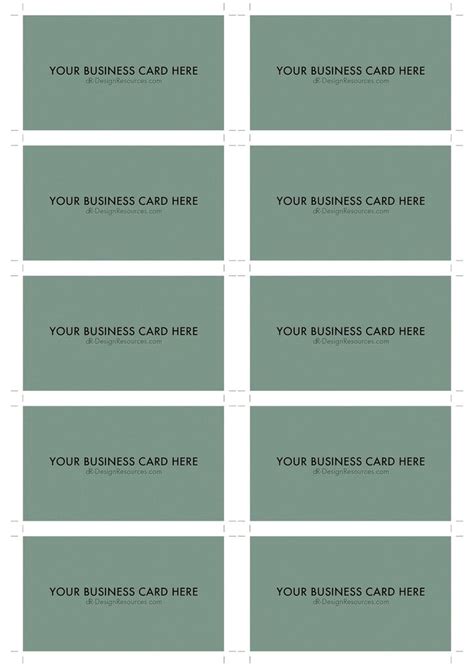 A4 Business Card Template Psd 10 Per Sheet Business Card Template