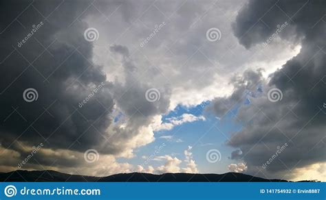 Blue Sky And Cloudy Sky Black Rain Cloud Stock Photo Image Of Dark